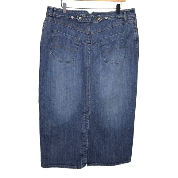 Vintage Blue Denim Maxi Skirt Size 18 Casual - Picture 2 of 16
